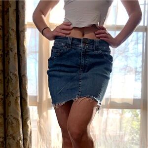 St. John's Bay Frayed Hem Denim Mini Skirt